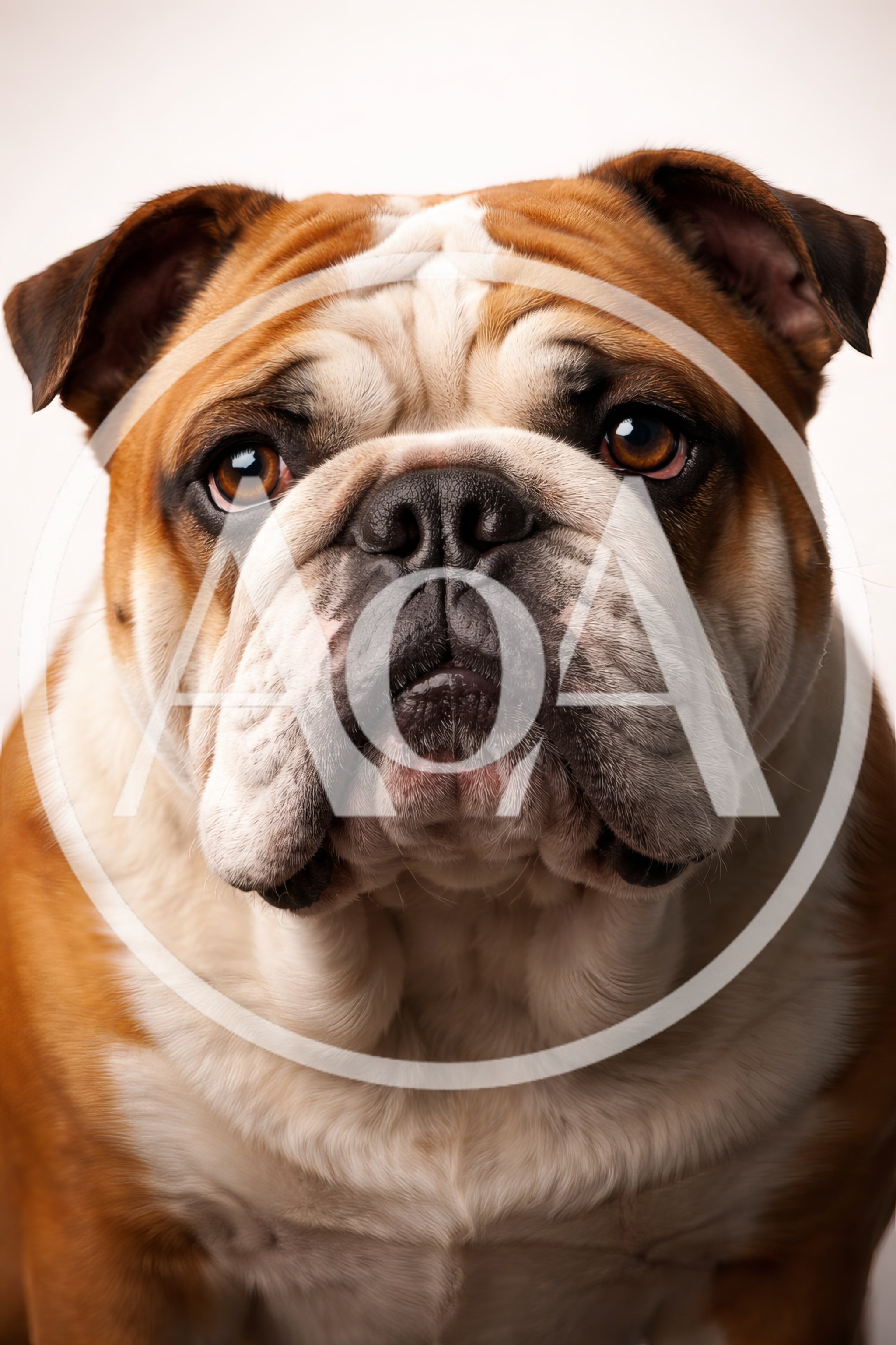 Portrait Of An English Bulldog Facing The Camera