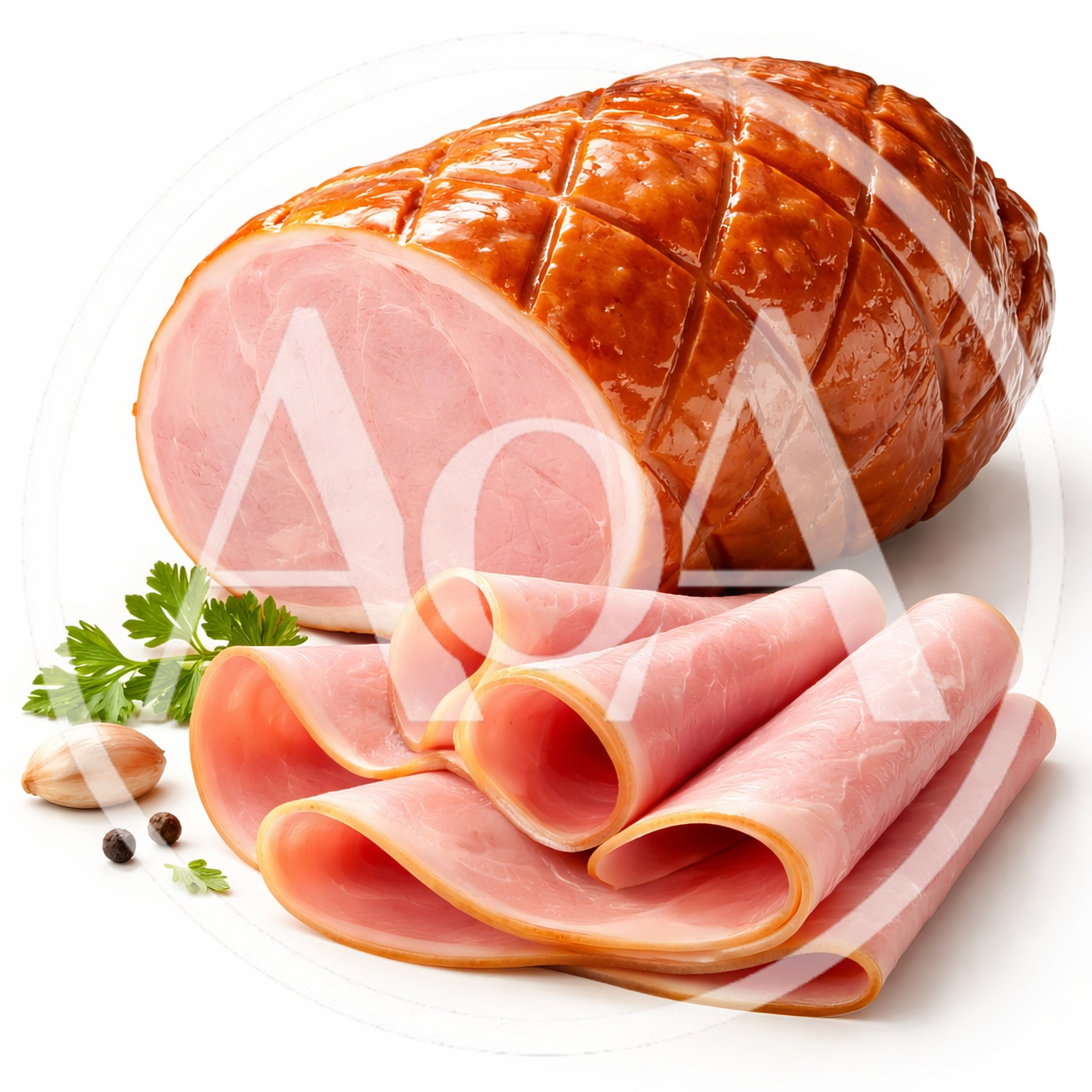 Glazed Ham Roast With Sliced Deli Meat