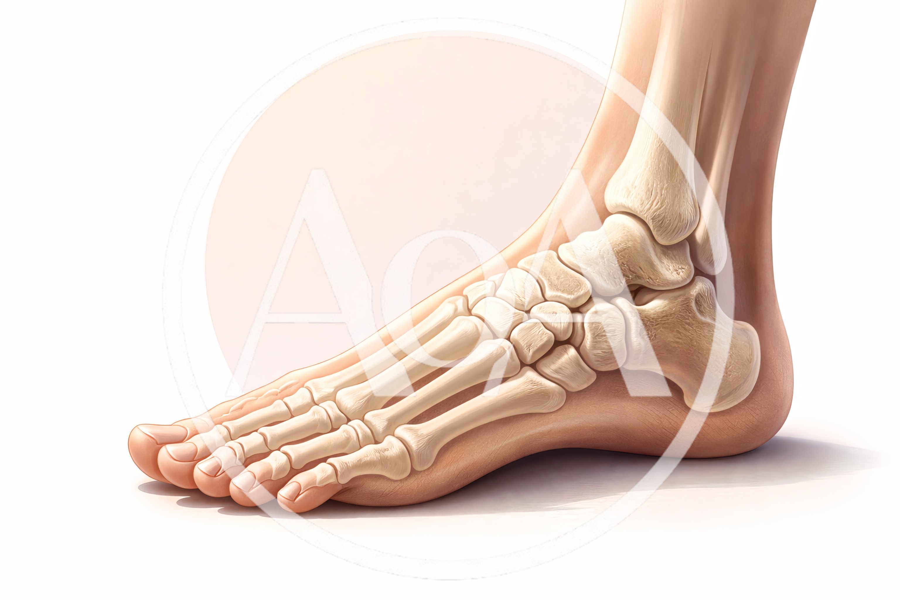 Anatomical Illustration Of Human Foot Skeletal Structure