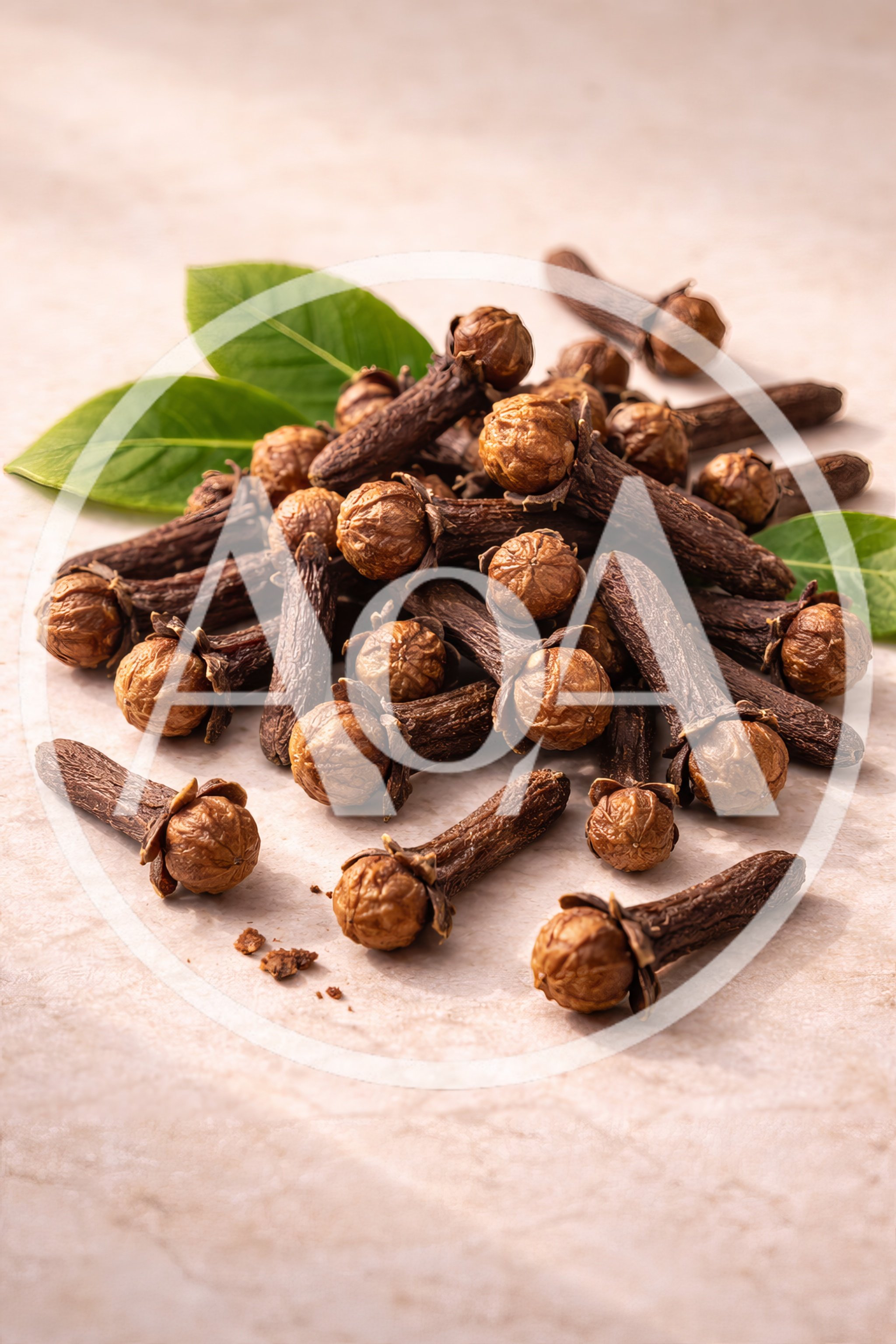 Dried Whole Cloves With Green Leaves