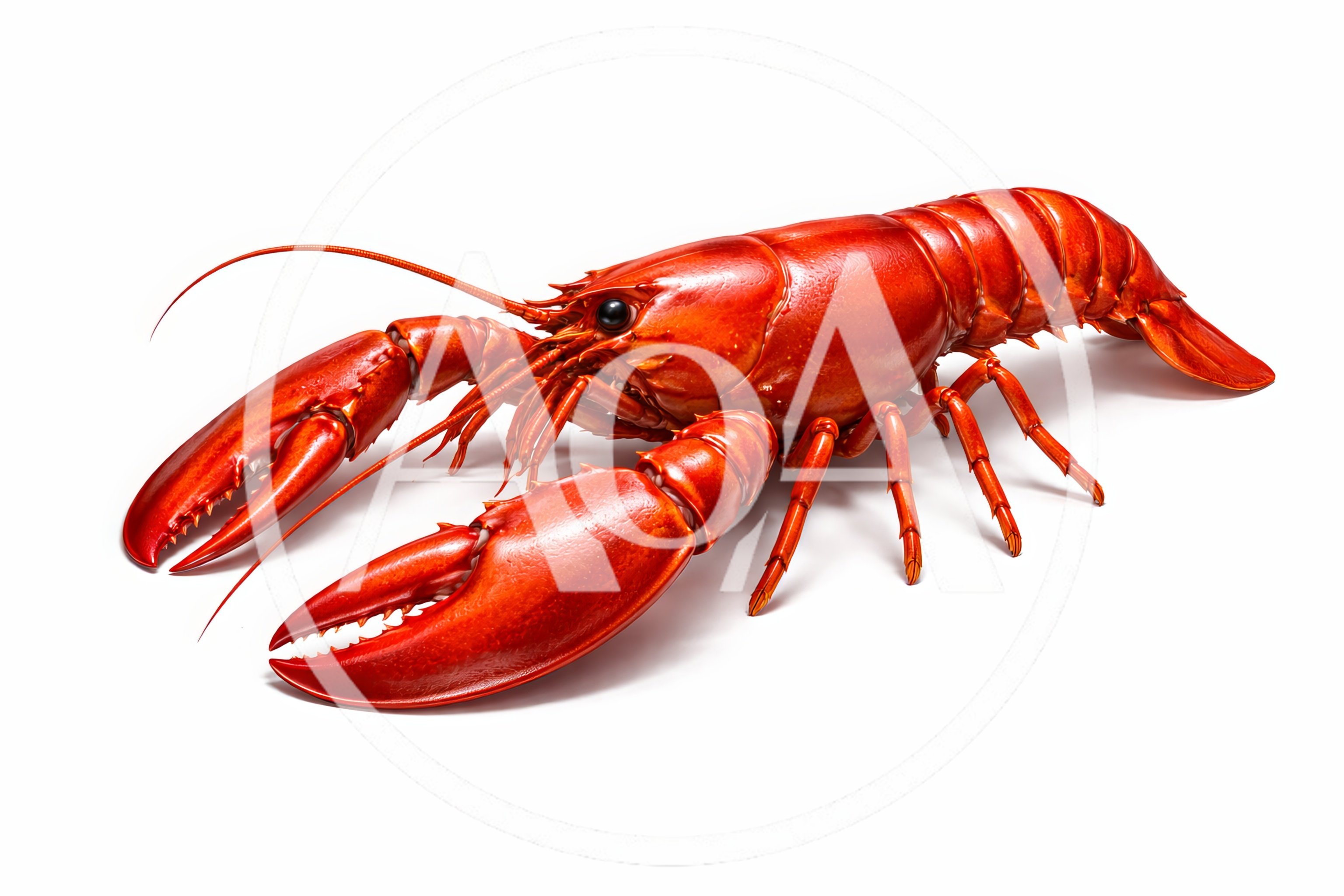Whole Cooked Red Lobster Isolated On White Background