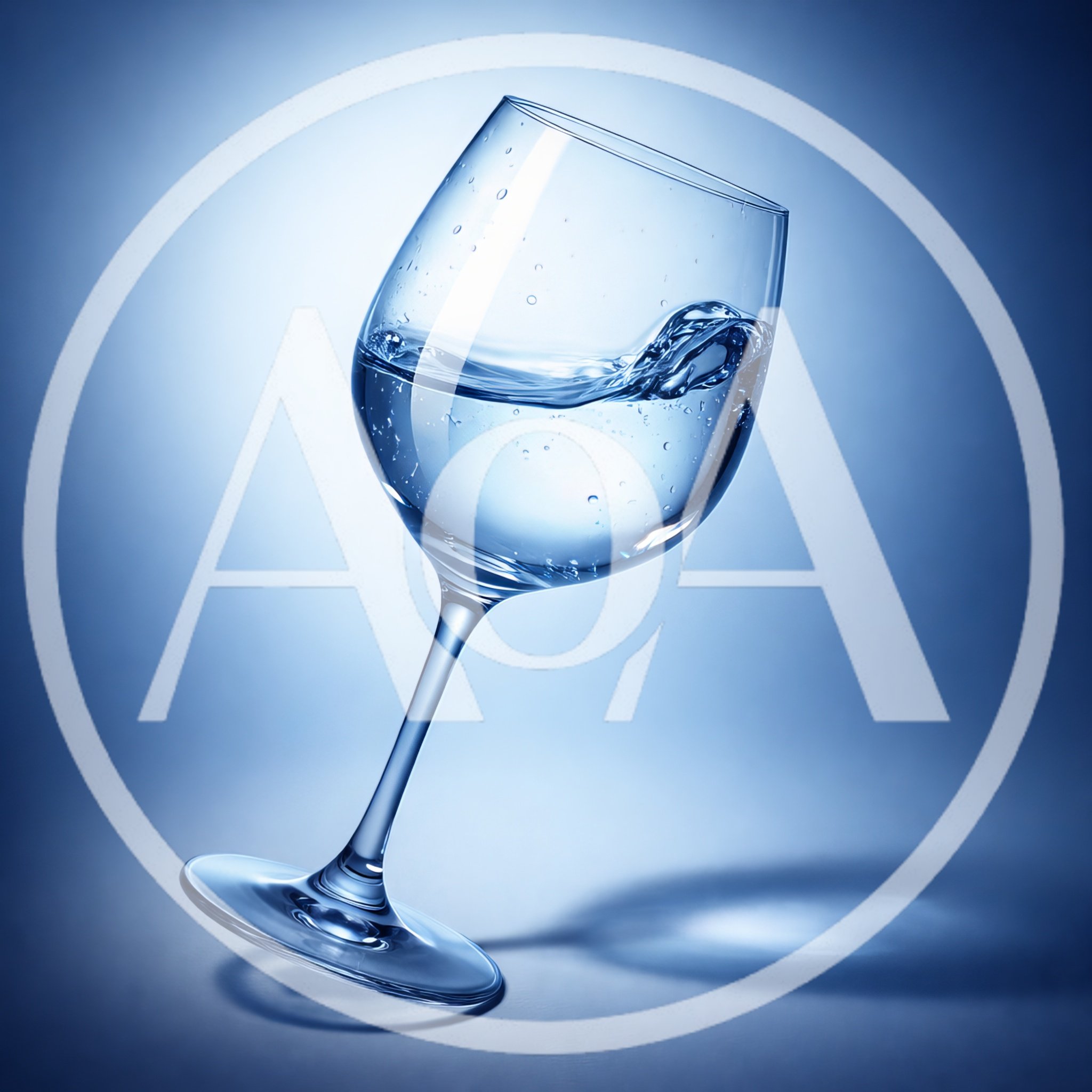 Tilted Wine Glass Filled With Clear Water