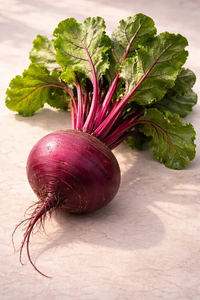 Fresh Whole Beetroot With Vibrant Green Leaves