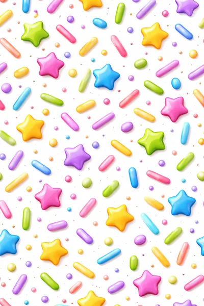 Seamless Pattern of Colorful Candy Sprinkles