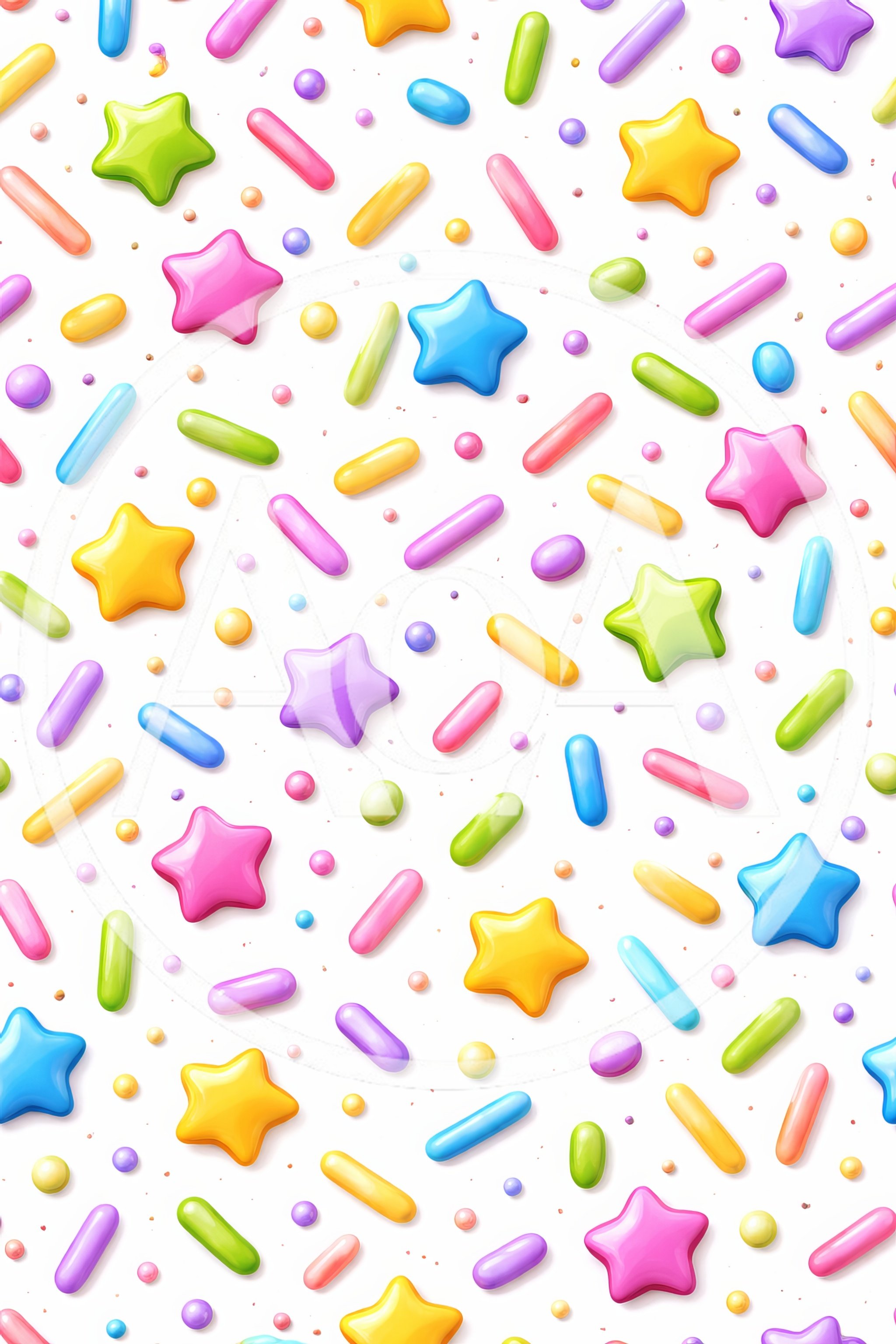 Seamless Pattern of Colorful Candy Sprinkles