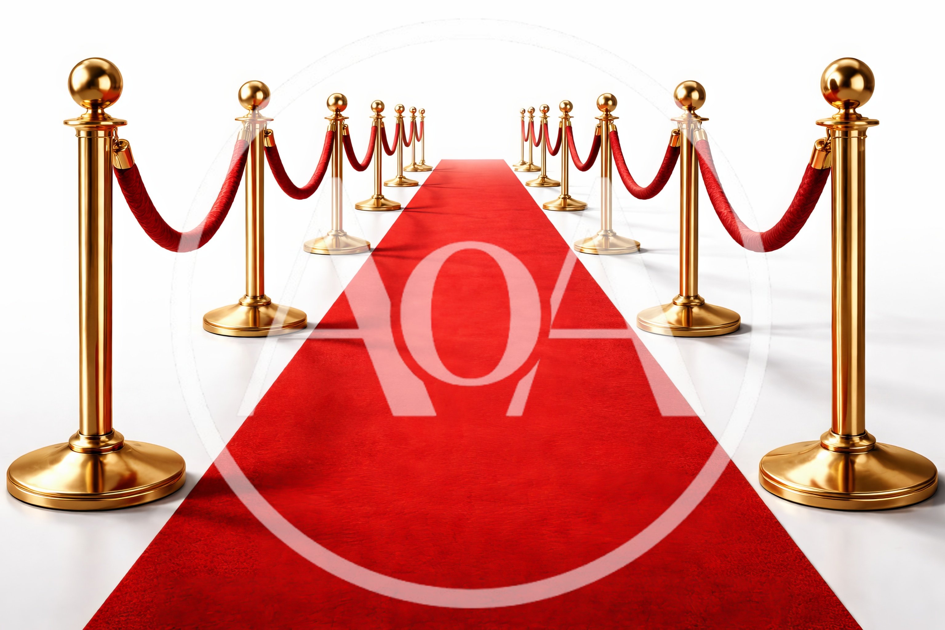 Red Carpet Entrance With Gold Stanchions