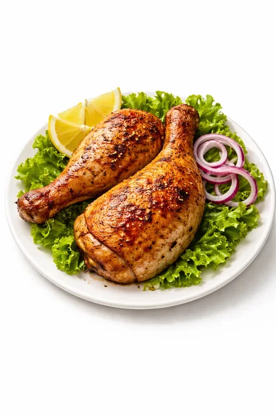 Roasted Chicken Drumsticks on a Bed of Lettuce