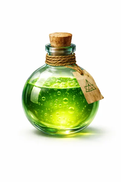 Magical Green Potion Bottle With Cork Stopper