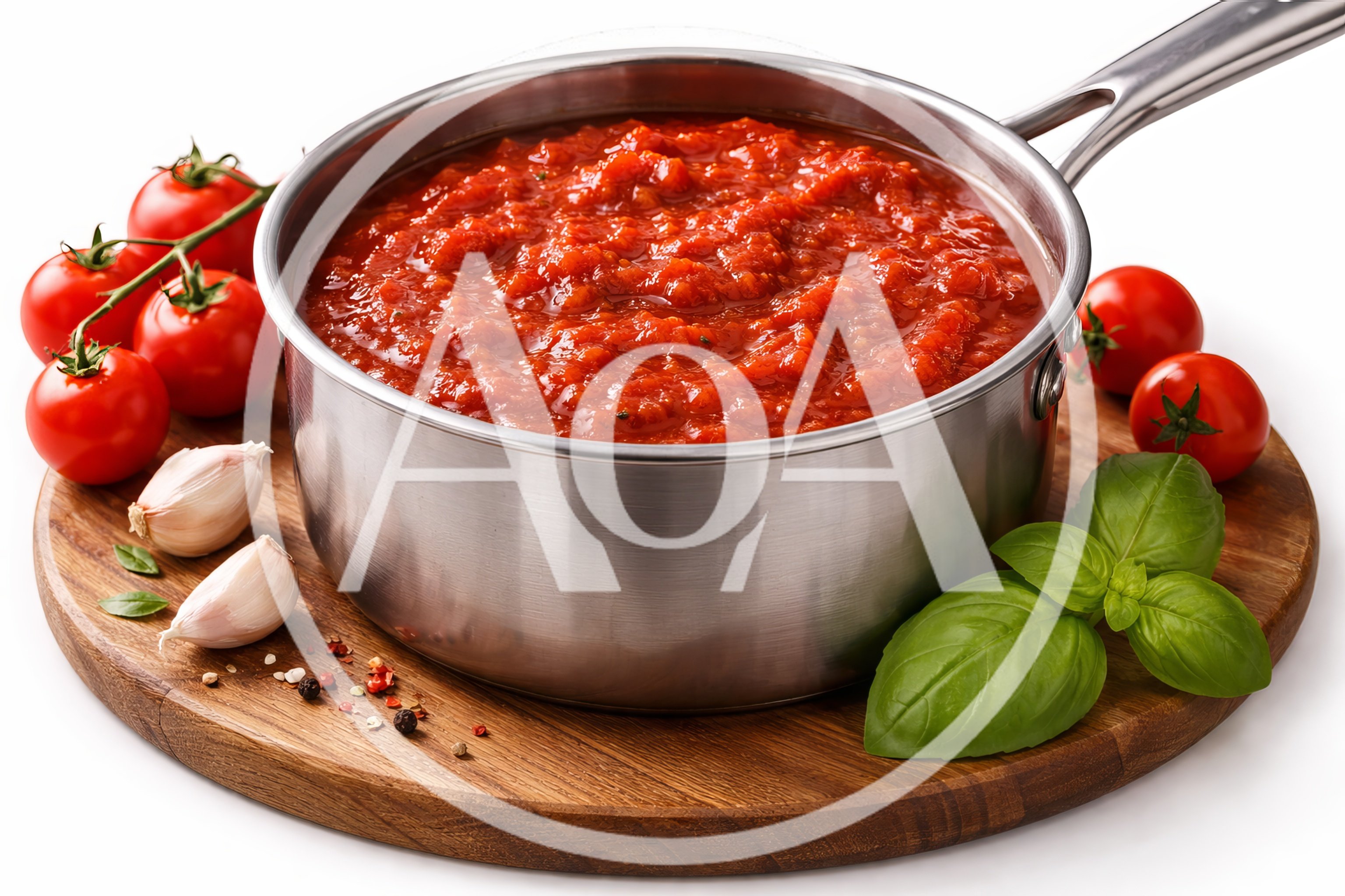 Fresh Tomato Sauce In A Stainless Steel Pot