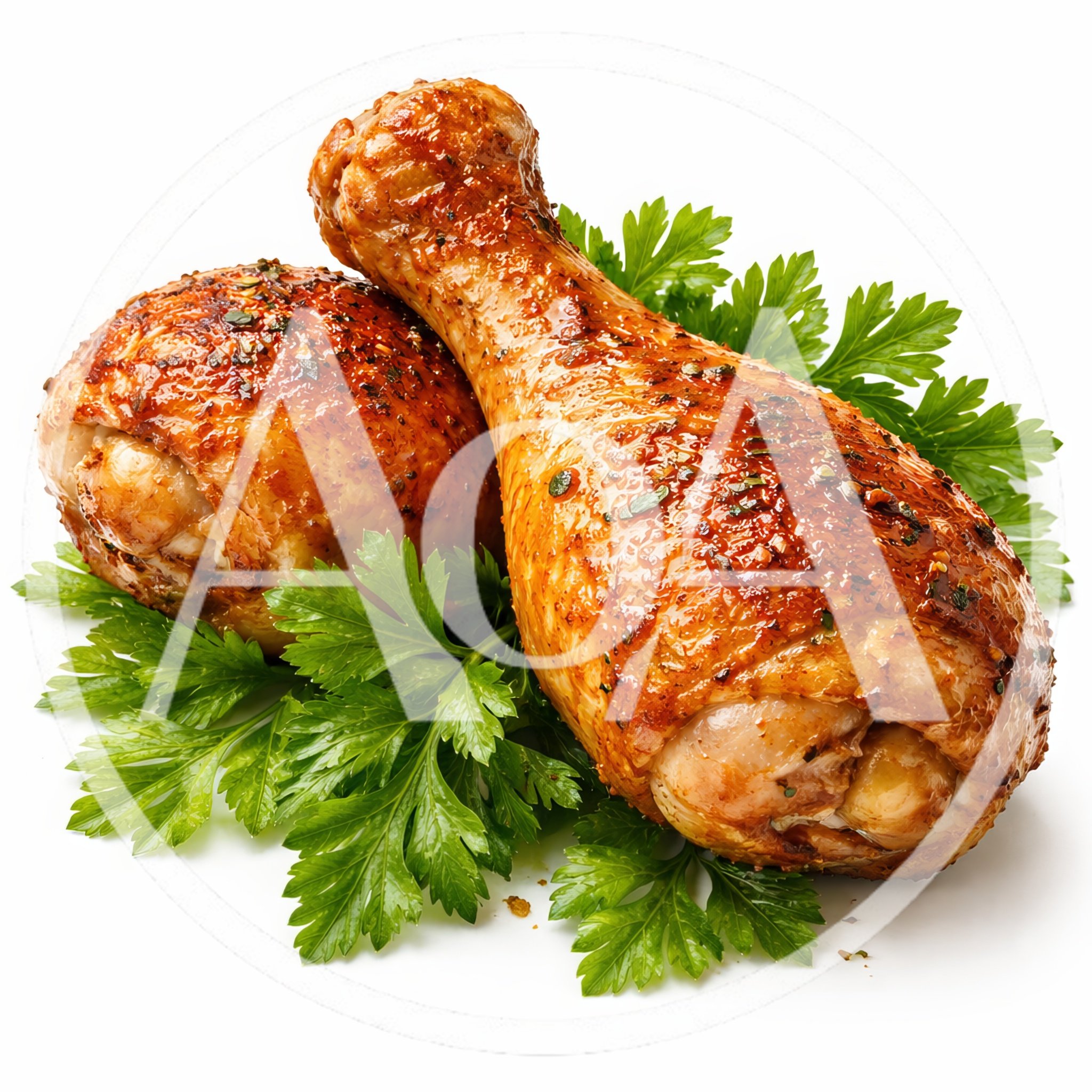 Roasted Chicken Drumsticks With Fresh Parsley Garnish