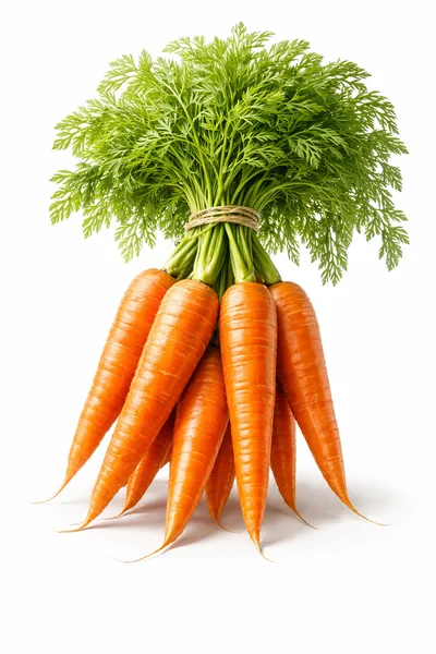 Fresh Bunch Of Organic Carrots With Green Tops