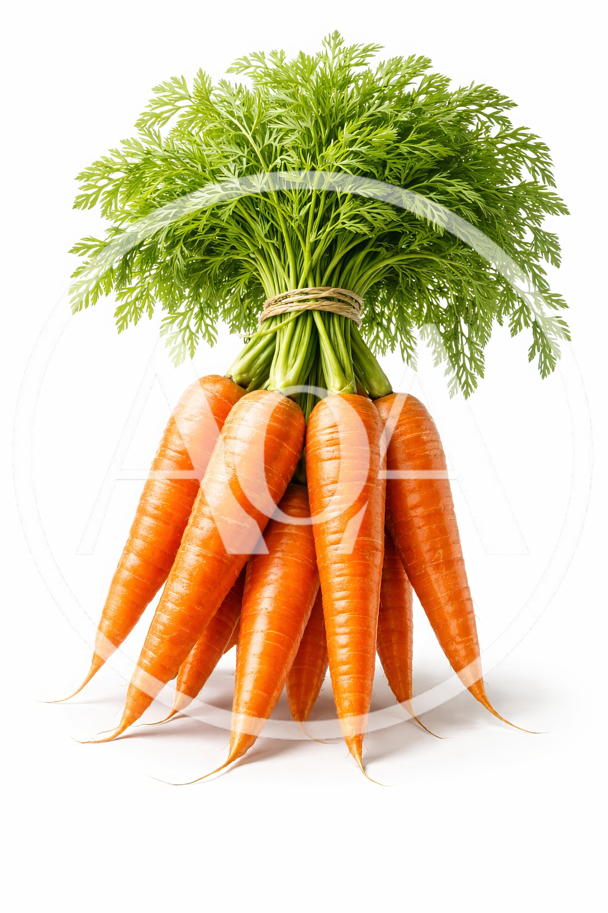 Fresh Bunch Of Organic Carrots With Green Tops