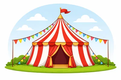 Classic Red And White Striped Circus Tent