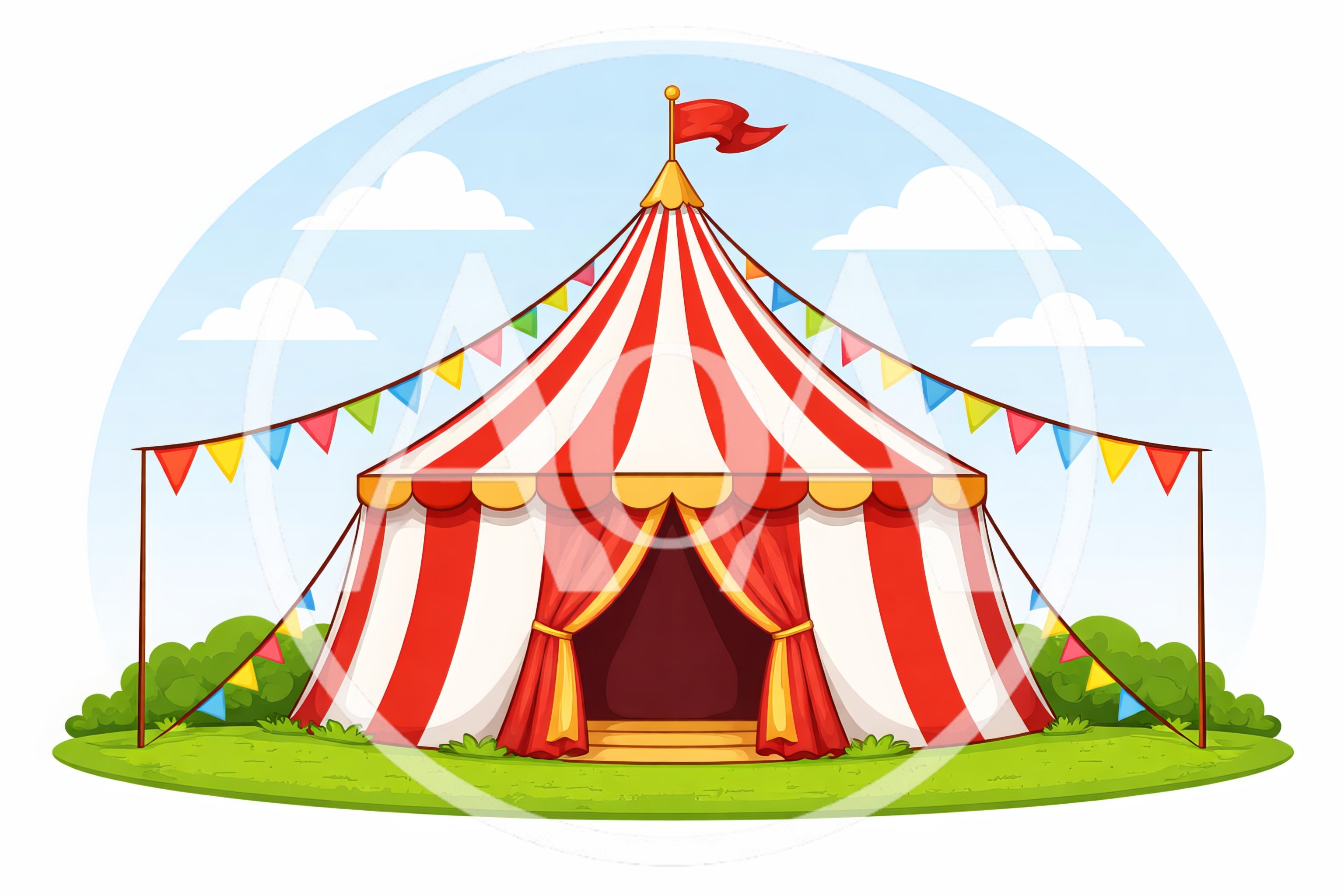 Classic Red And White Striped Circus Tent