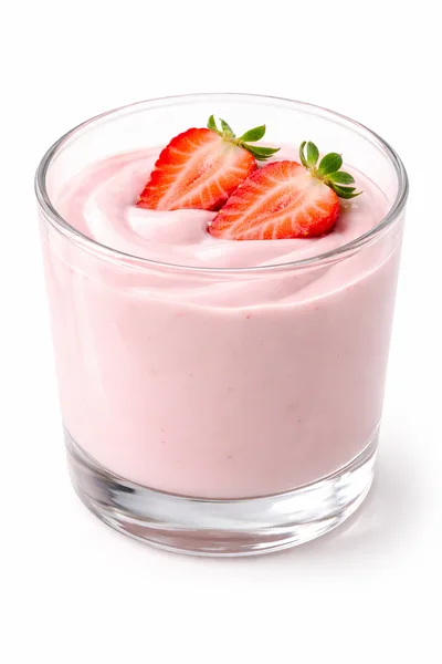 Strawberry Yogurt In A Glass Cup