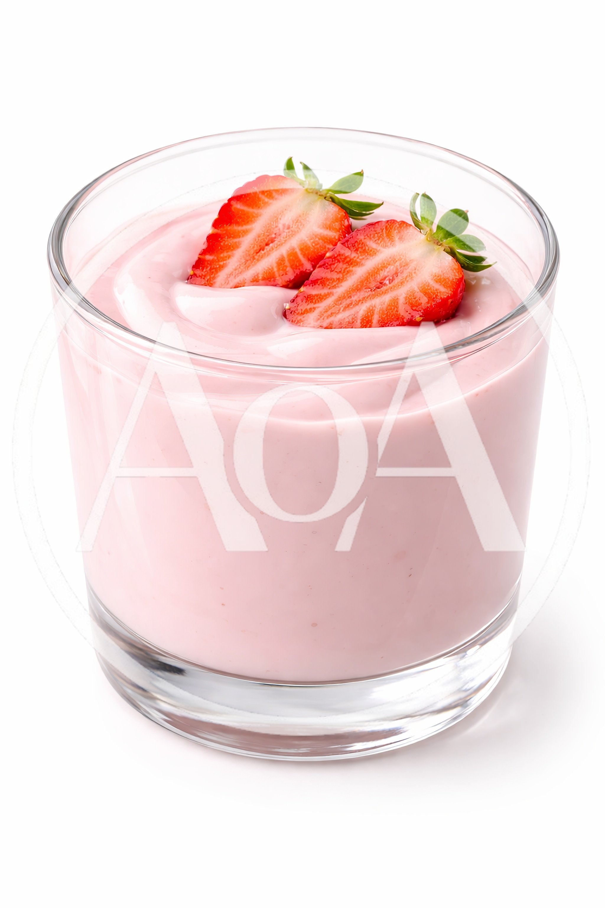 Strawberry Yogurt In A Glass Cup