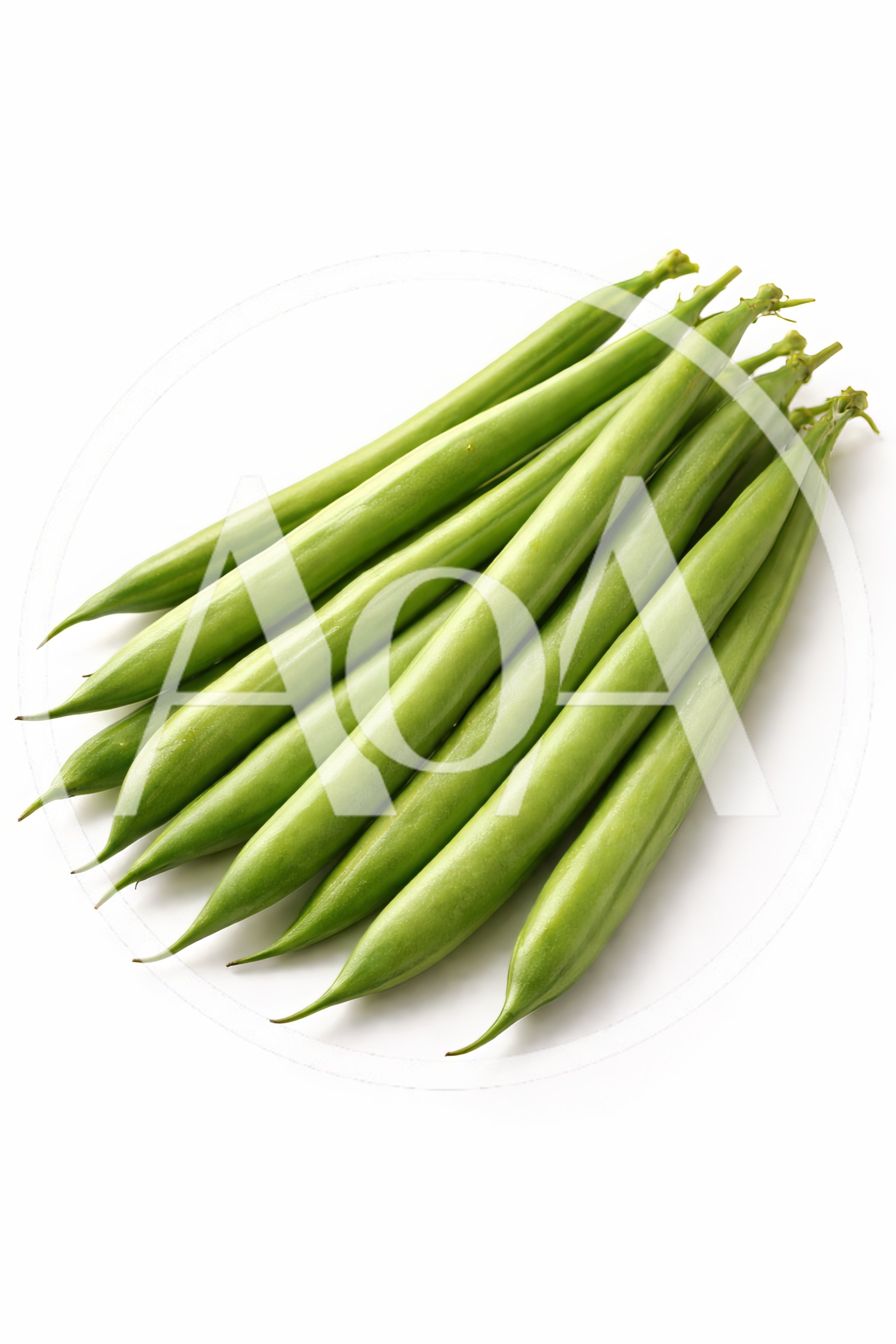 Fresh Green Beans Isolated On White Background