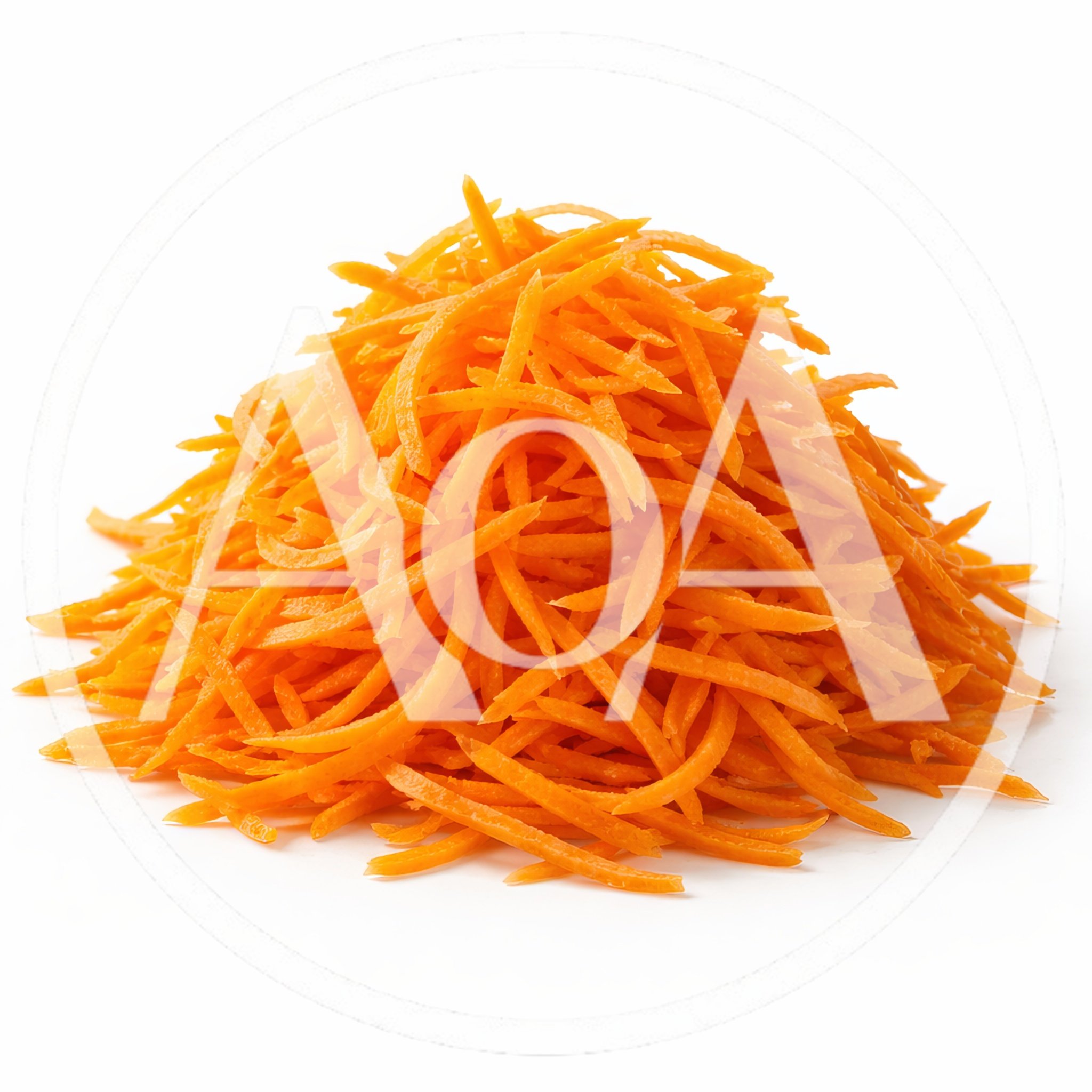 Pile Of Fresh Shredded Carrots On White Background