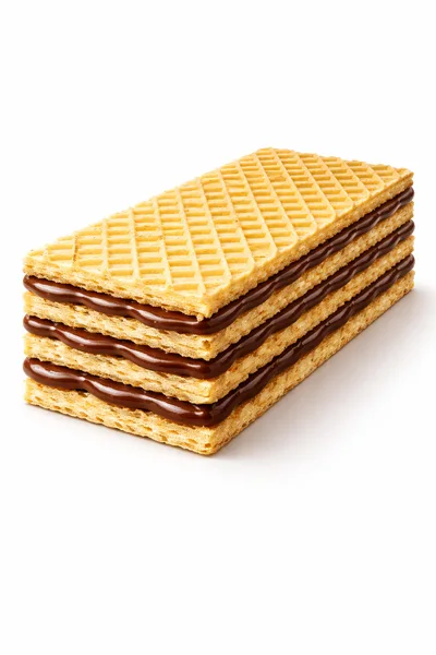 Layered Chocolate Wafer Cookie Isolated On White Background