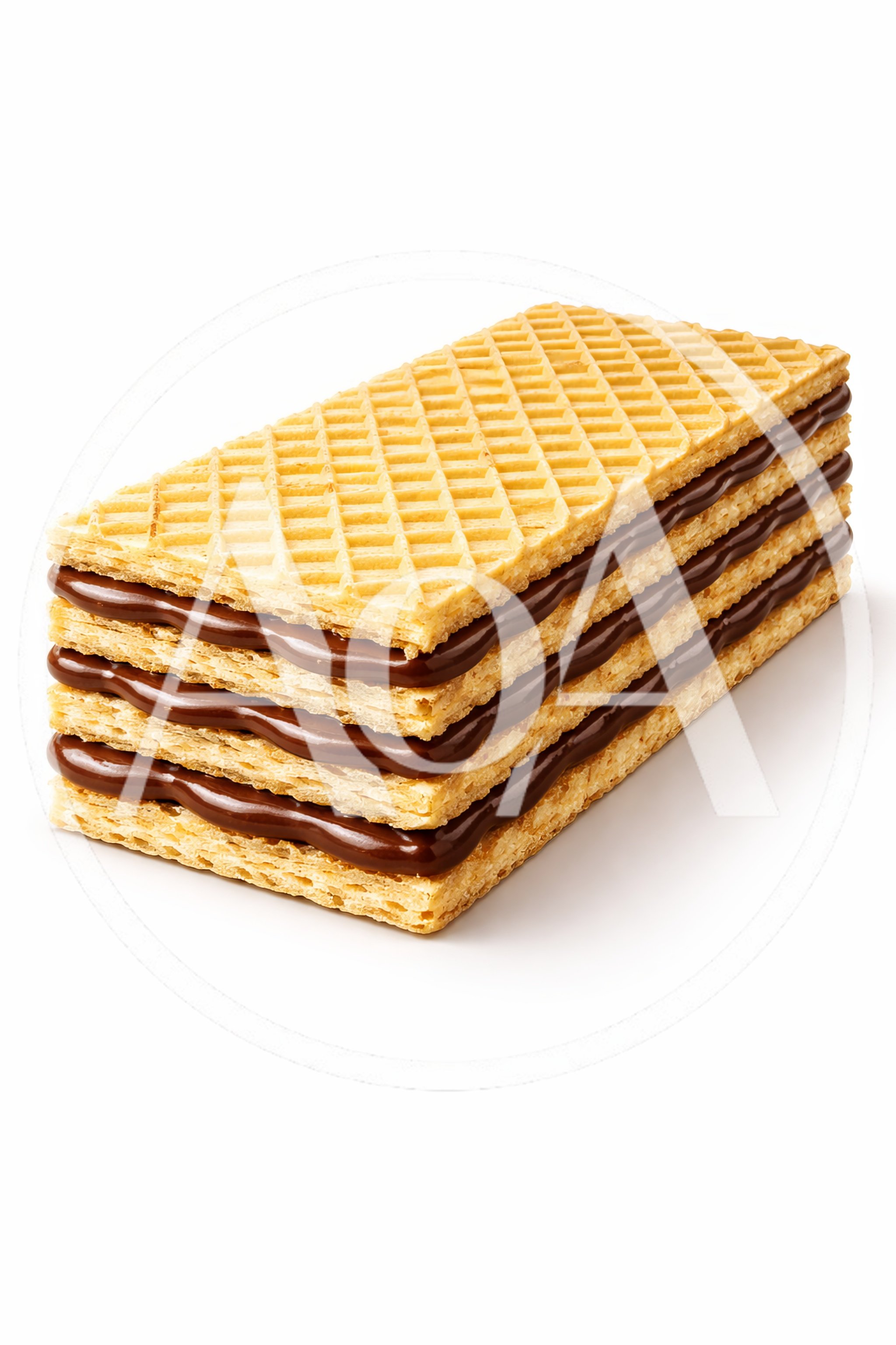 Layered Chocolate Wafer Cookie Isolated On White Background