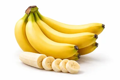 Bunch of Fresh Yellow Bananas with Sliced Pieces