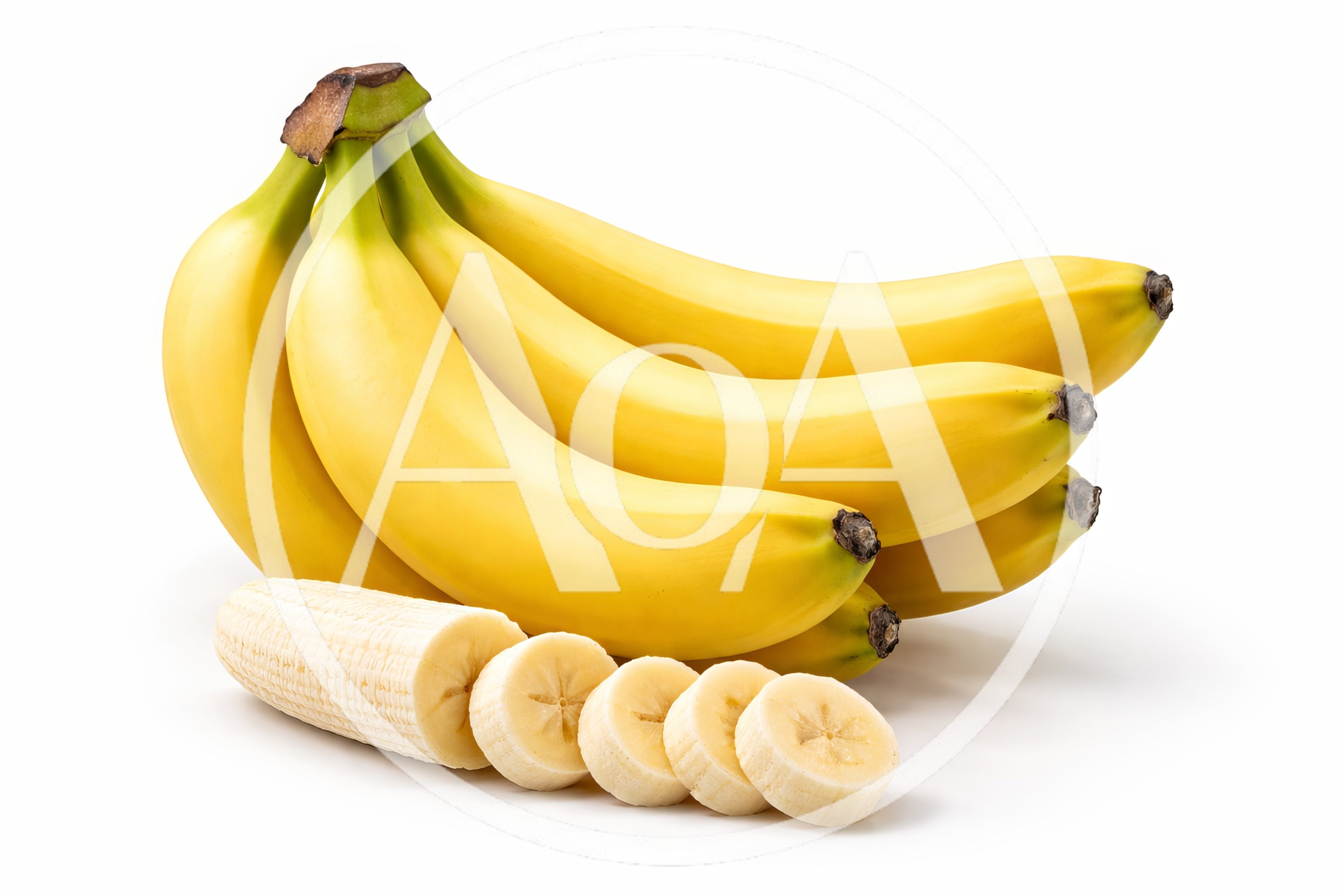 Bunch of Fresh Yellow Bananas with Sliced Pieces
