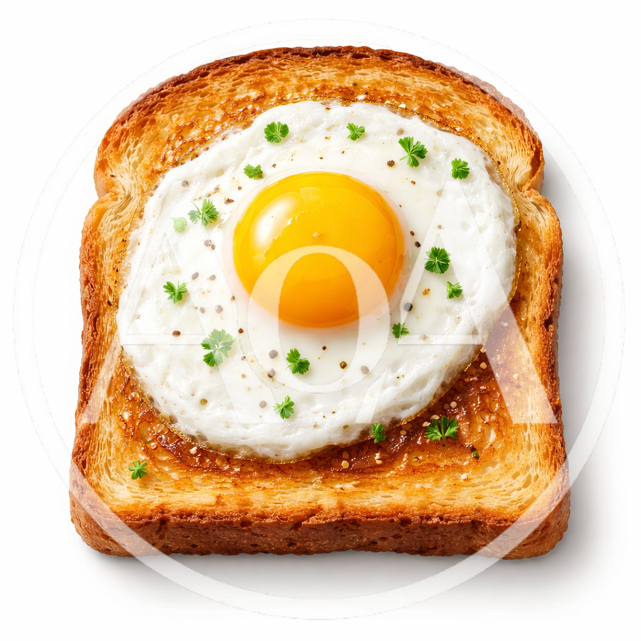 Fried Egg on Toasted Bread Slice