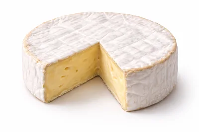 Wheel of Brie Cheese with a Slice Removed