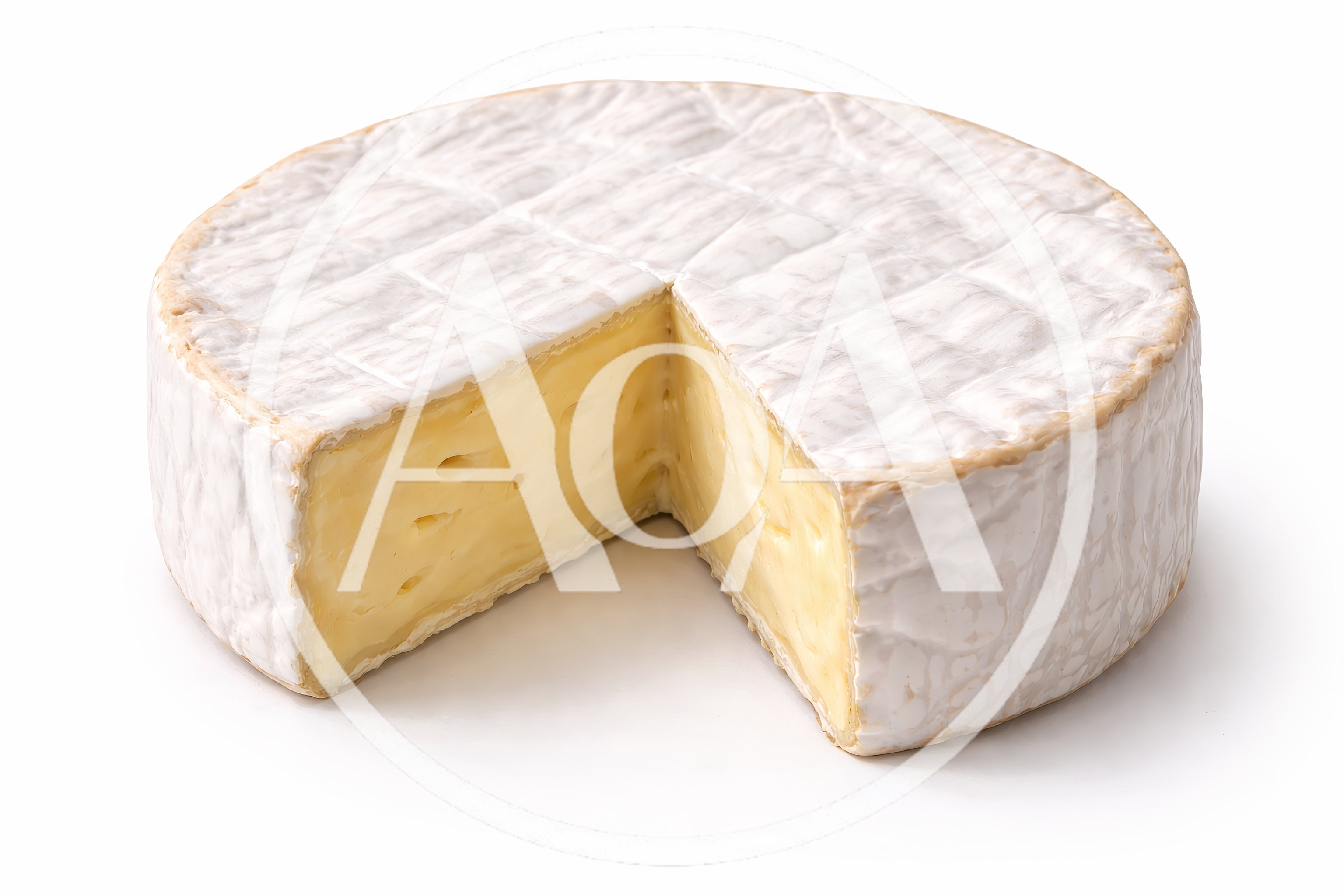 Wheel of Brie Cheese with a Slice Removed