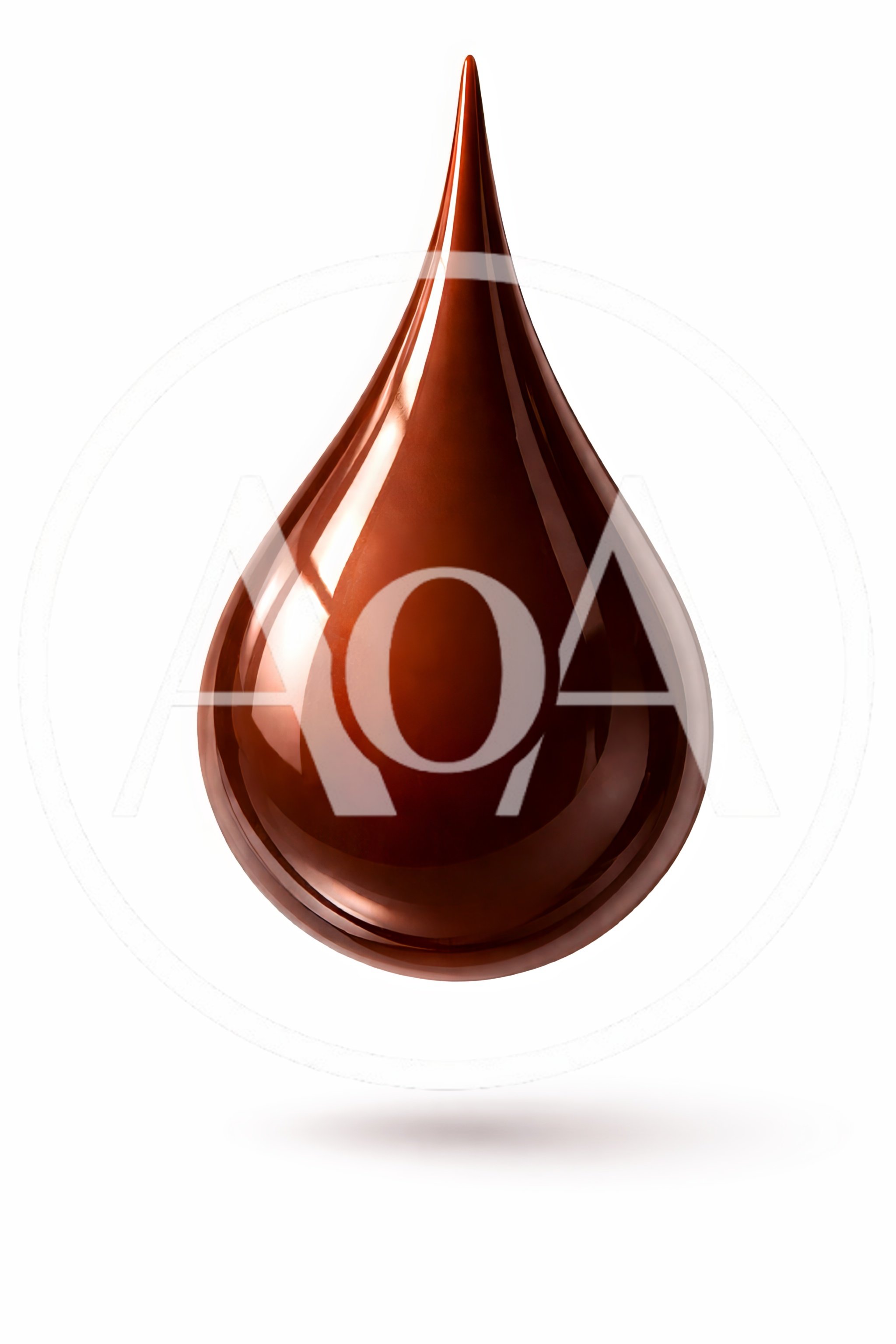Single Glossy Chocolate Drop Isolated On White Background
