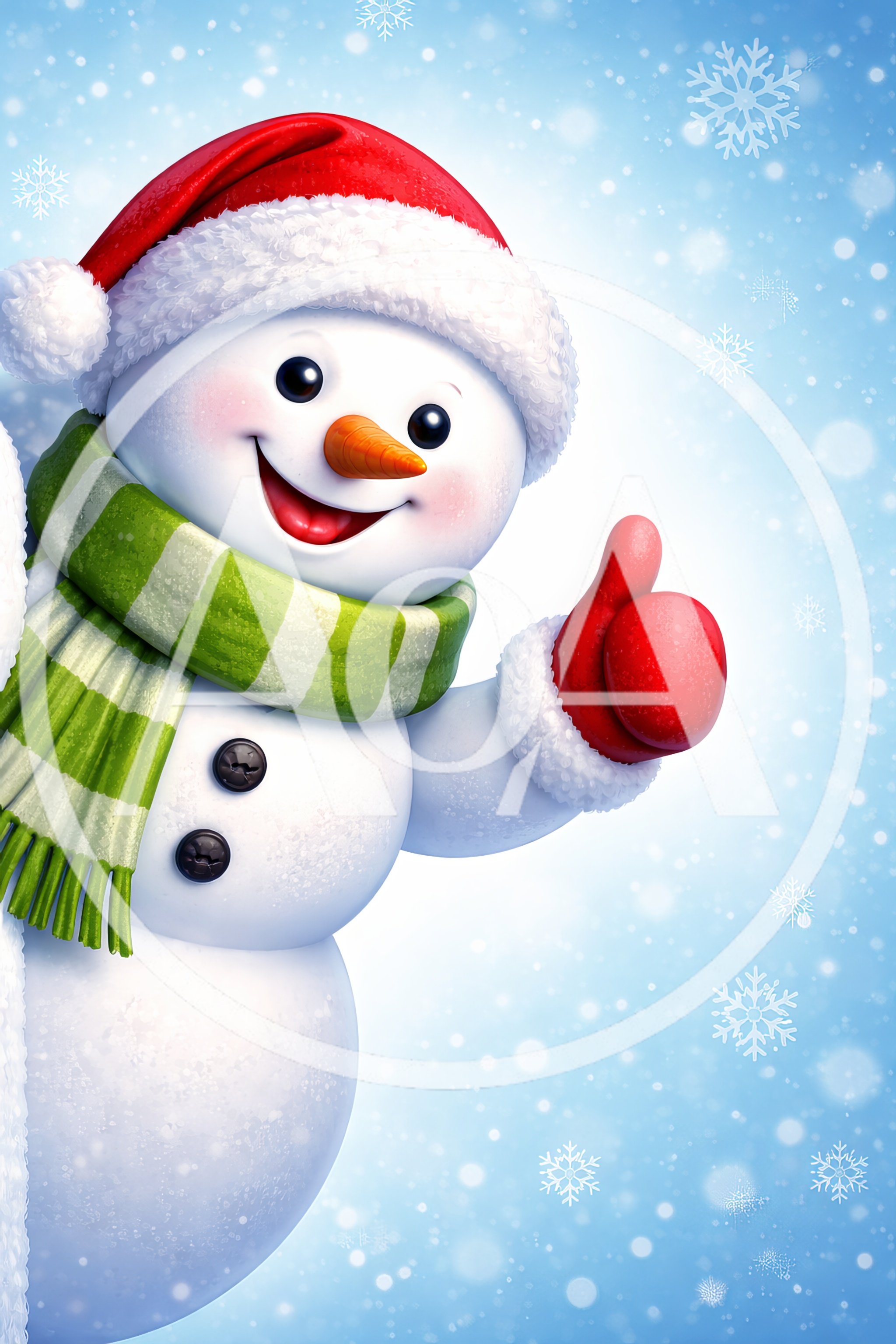 Cheerful Snowman Giving A Thumbs Up In Winter