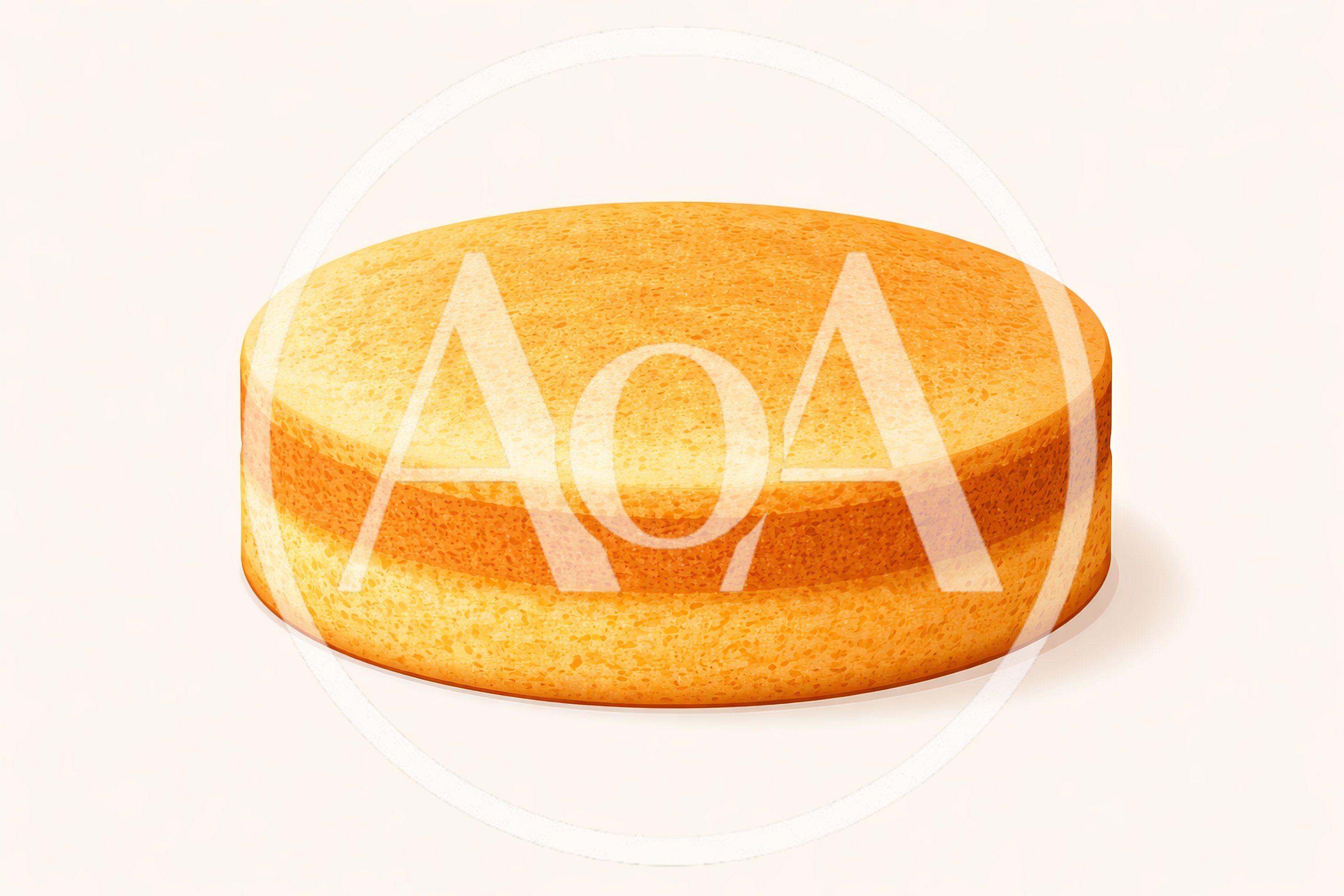 Round Sponge Cake Layer Isolated On White Background