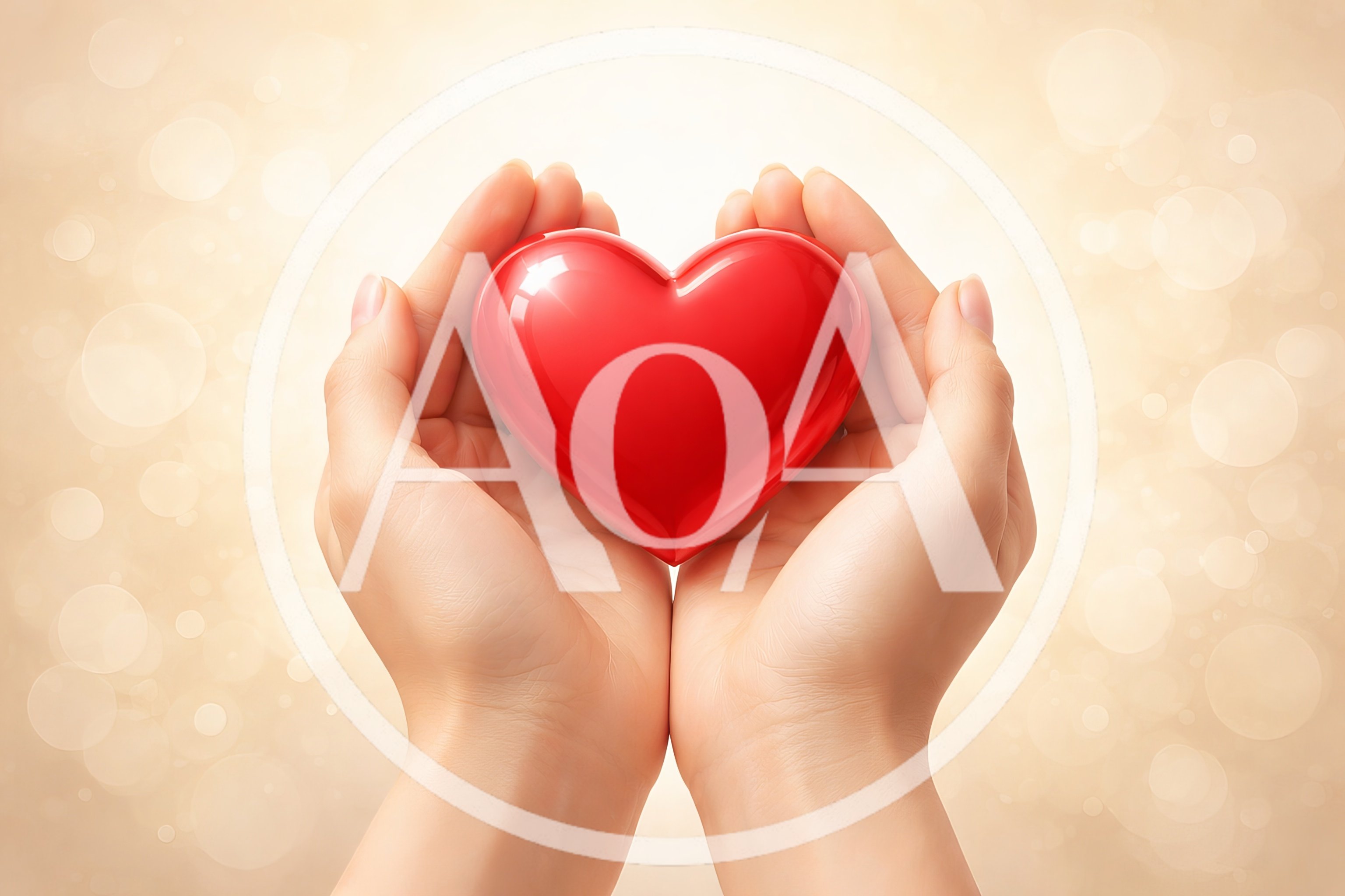 Hands Holding A Shiny Red Heart