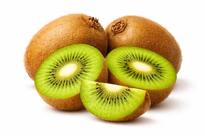 Fresh Whole And Sliced Kiwi Fruits