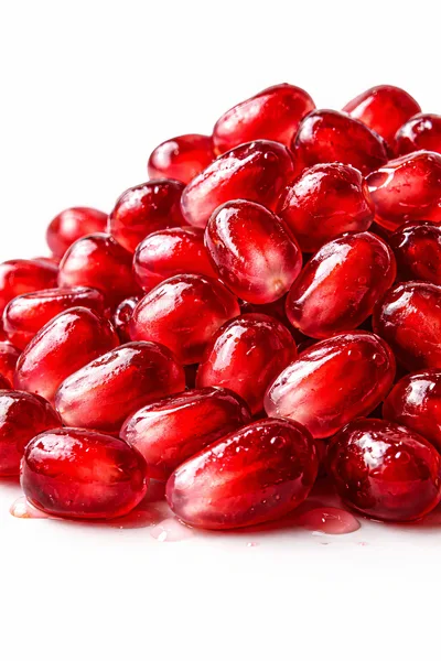 Fresh Pomegranate Arils Pile On White Background