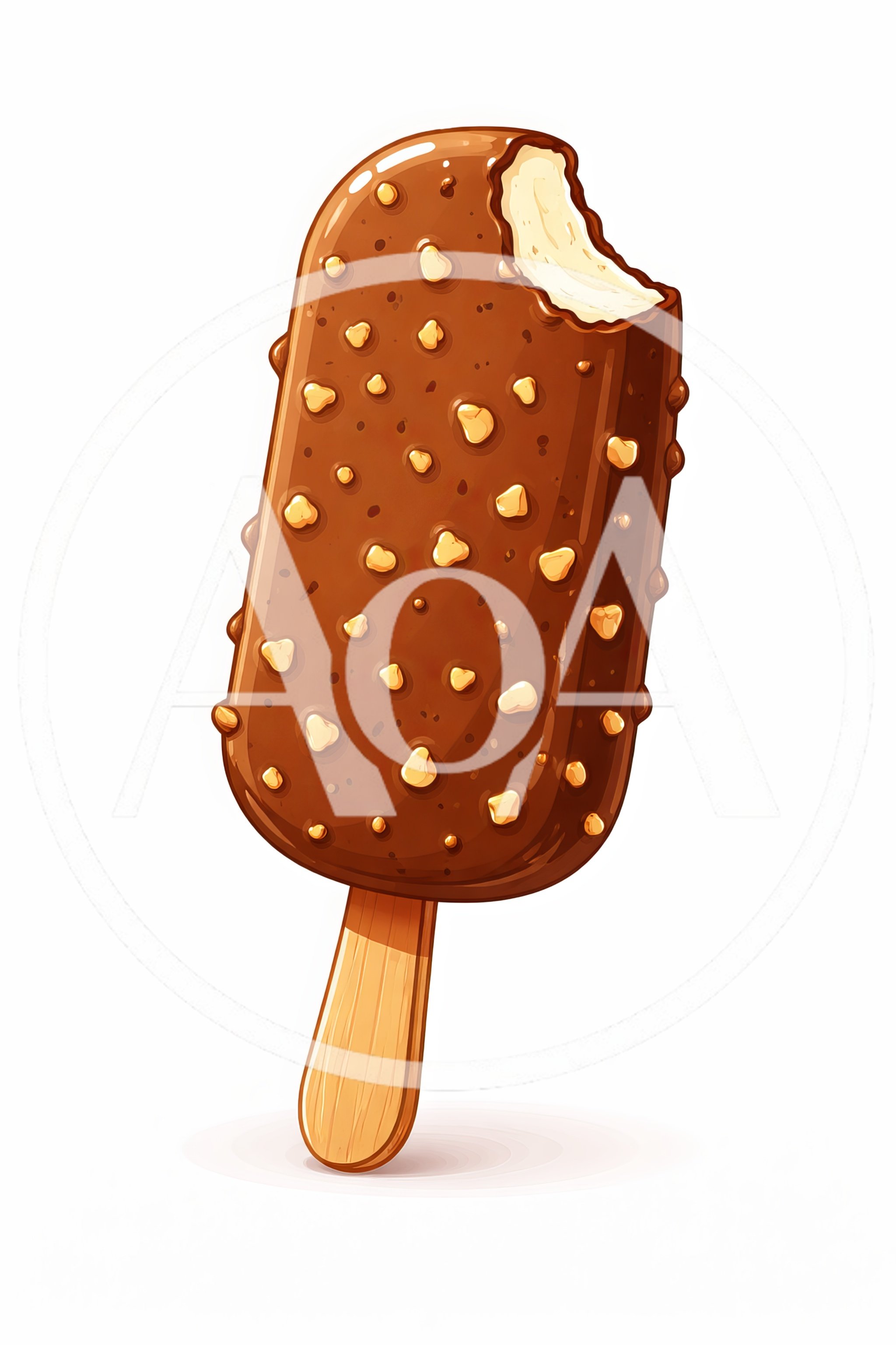 Chocolate Covered Ice Cream Bar With Nut Topping