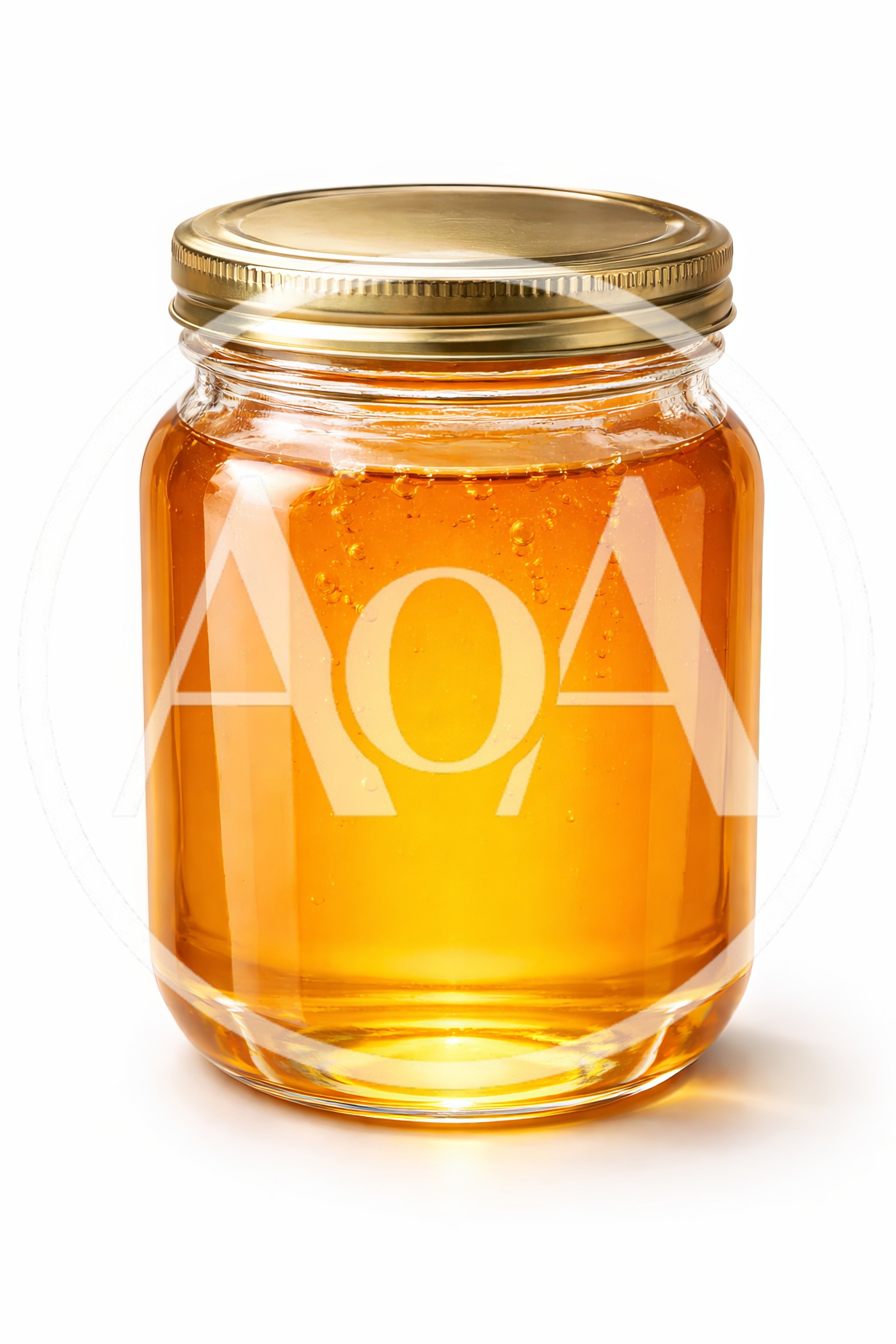 Glass Jar Filled With Golden Honey