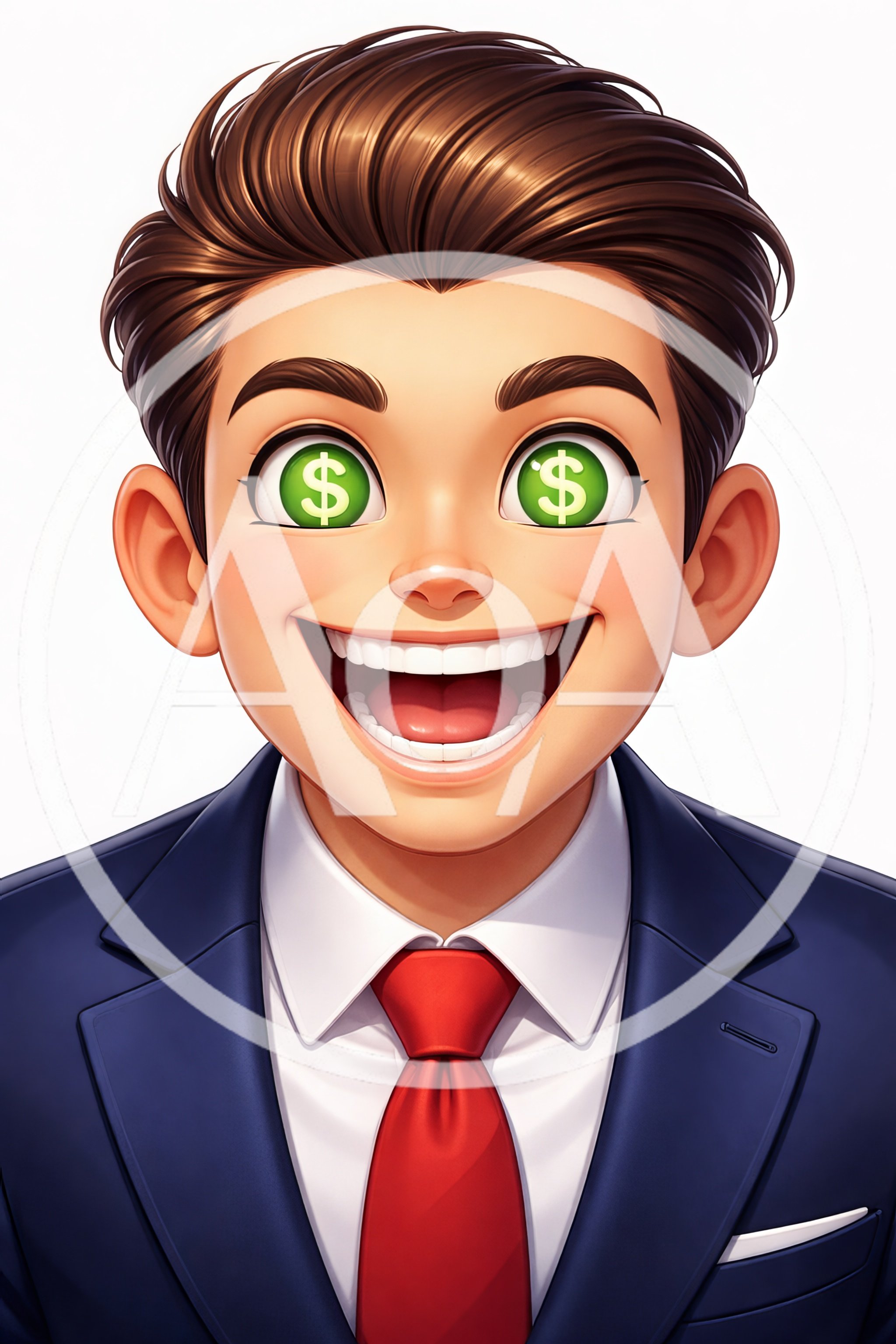 Cartoon Businessman With Dollar Sign Eyes