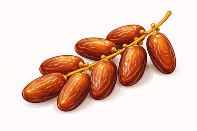 Fresh Brown Dates On A Branch