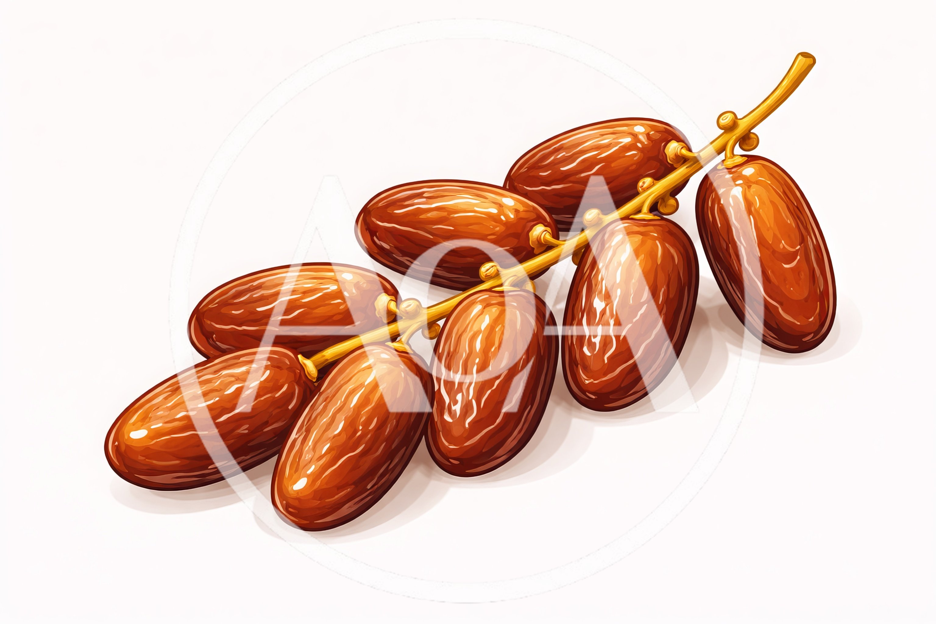 Fresh Brown Dates On A Branch