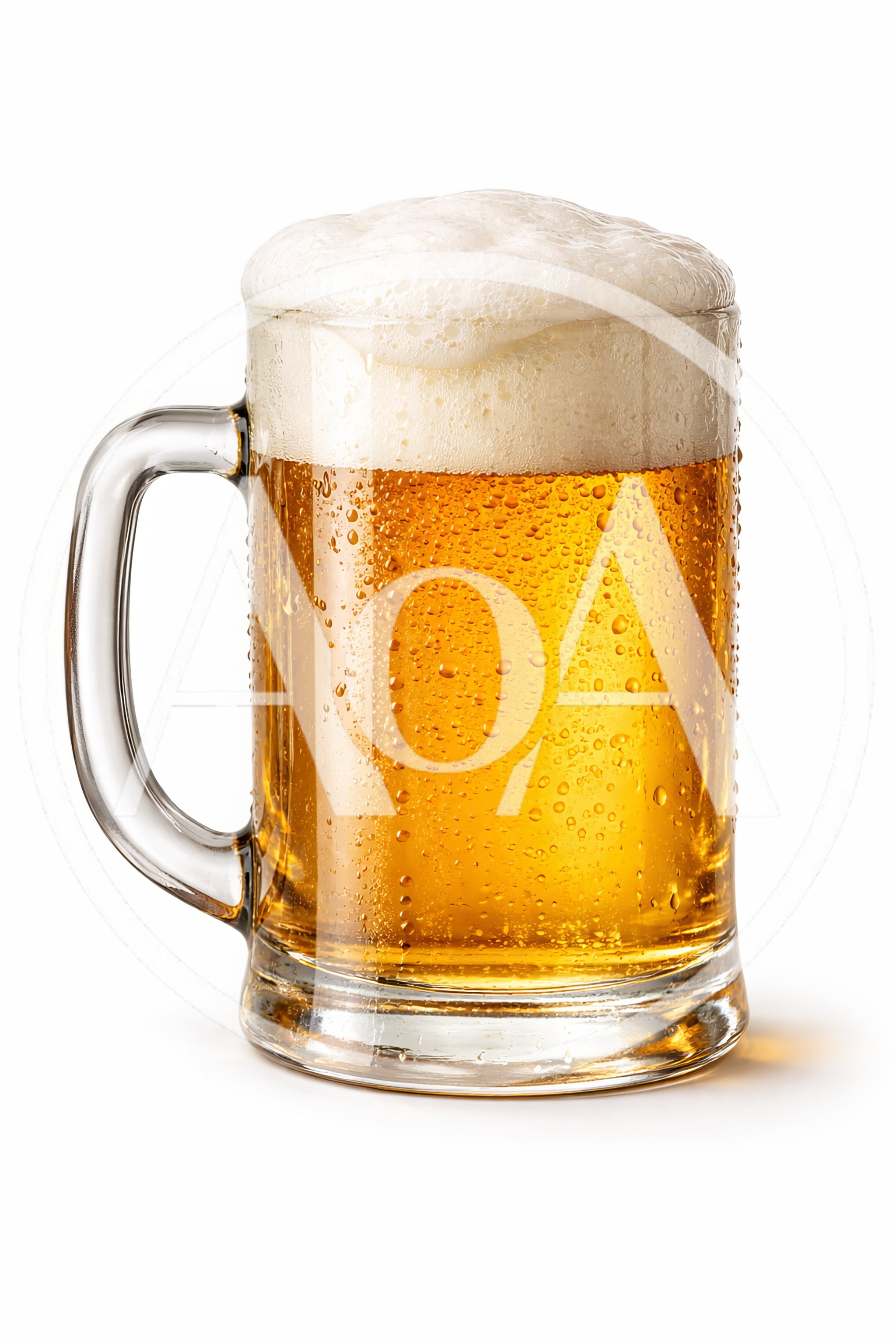 Cold Glass Mug Of Golden Beer With Foam