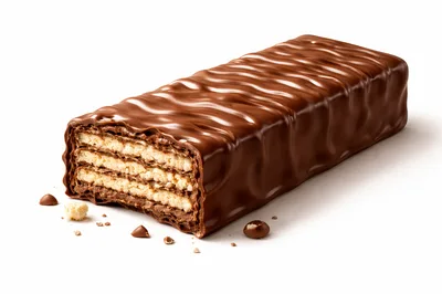 Chocolate Covered Wafer Bar With Bite Mark