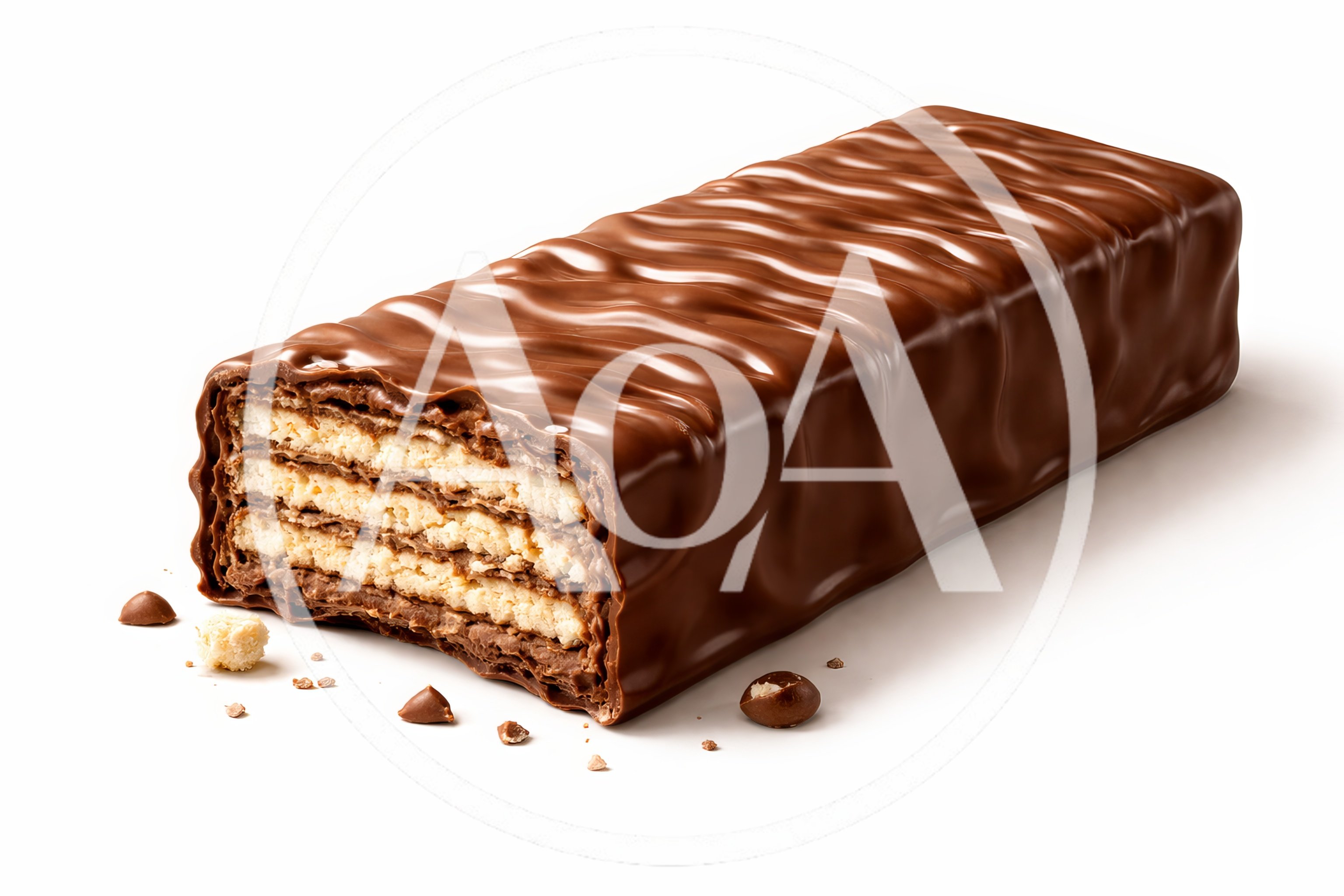 Chocolate Covered Wafer Bar With Bite Mark