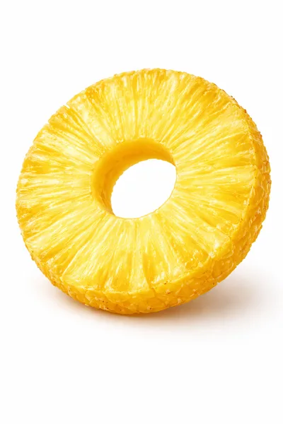 Single Pineapple Ring Isolated On White Background