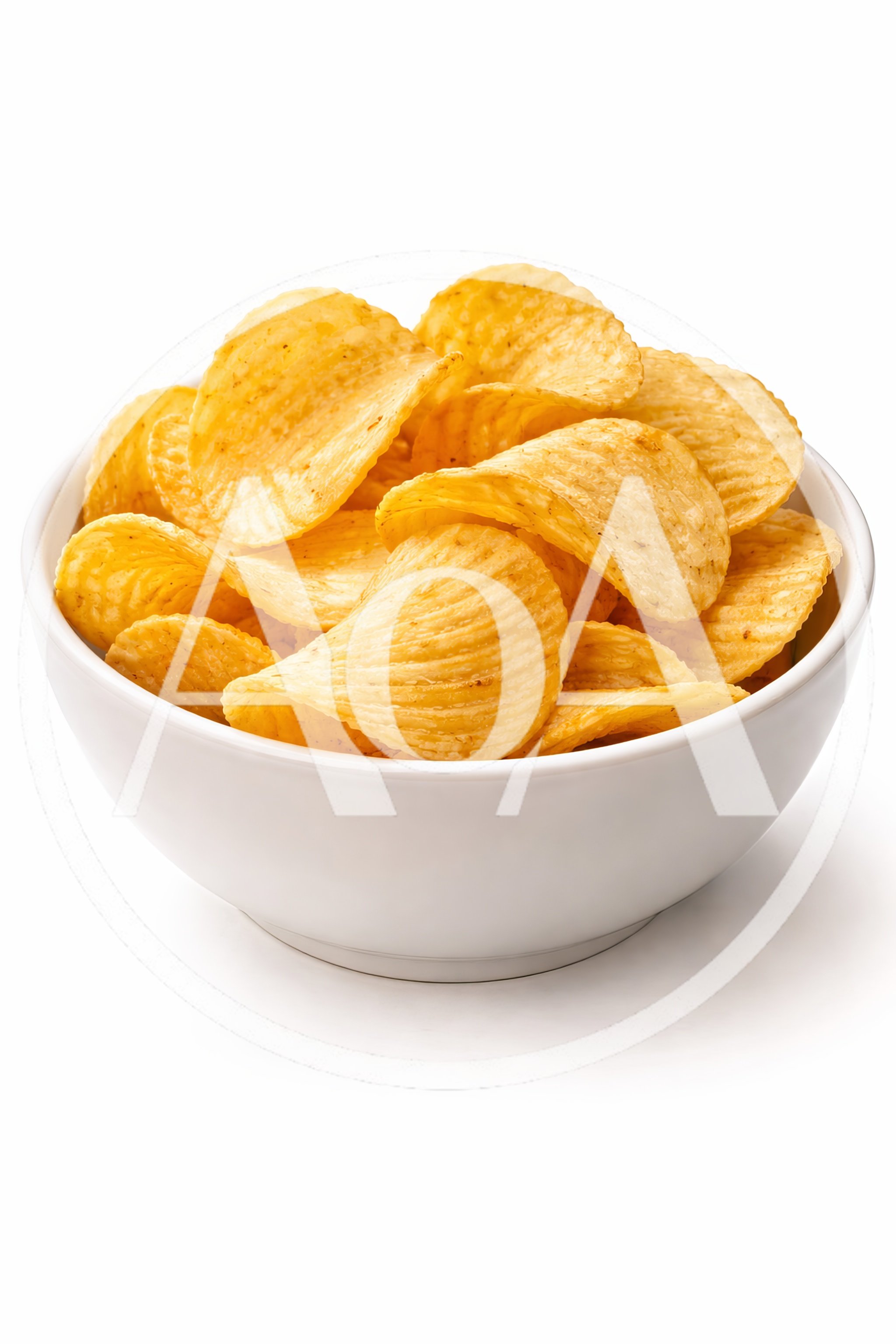 Bowl Of Crispy Ruffled Potato Chips