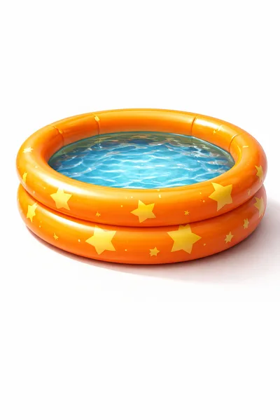 Inflatable Orange Kids Pool With Star Pattern