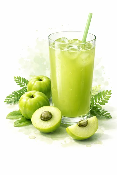 Refreshing Amla Juice With Fresh Indian Gooseberries