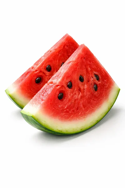Two Fresh Triangular Watermelon Slices