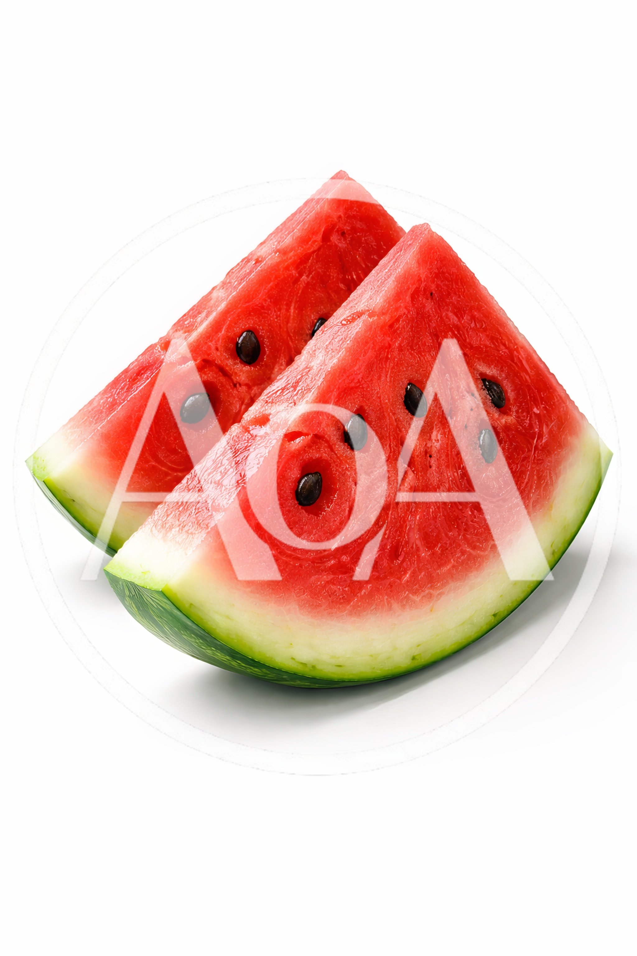 Two Fresh Triangular Watermelon Slices