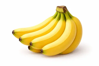 Fresh Yellow Banana Bunch Isolated on White Background